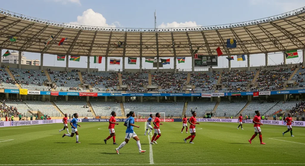 Women football players in action during CECAFA Women’s Champions League 2025 in Nairob