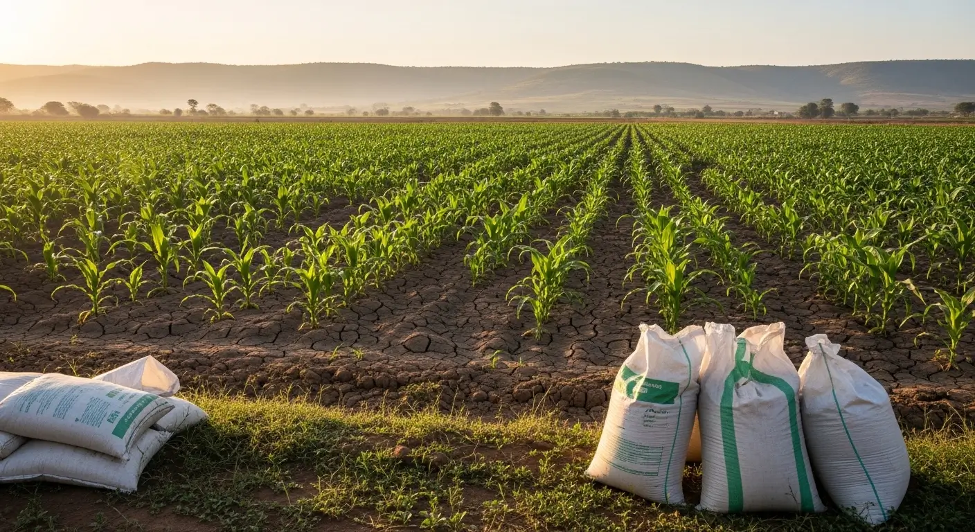 African maize farm in Kenya showing fertilizer use and rising agriculture input costs